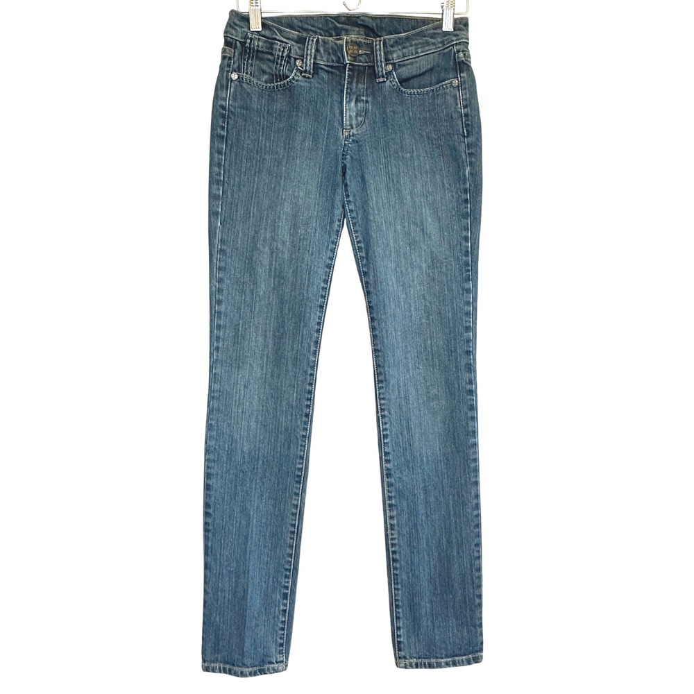 BCBGMAXAZRIA Tapered Jeans Womens 27x32 Blue Denim Low Rise Y2K Casual Chic